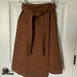 Prologue for Target Brown Asymmetrical Wrap Skirt, Size 2